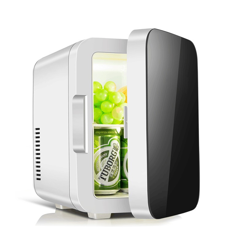 Nuevo refrigerador portátil para automóvil de 6L con panel de vidrio, refrigerador para dormitorio, doble uso para el hogar y el automóvil, refrigerador para automóvil para exteriores