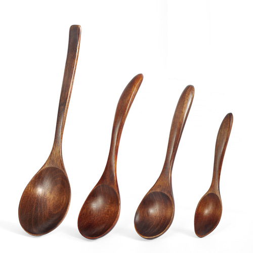 Internet celebrity wooden spoon long handle soup spoon ramen spoon Japanese style wooden baby eating spoon household solid wood spoon porridge spoon