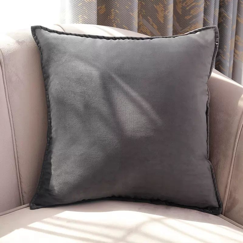 Simple Solid Color New Lumbar Pillow for Living Room Sofa, Velvet Cushion, Car Pillow, Extra-Large Pillow