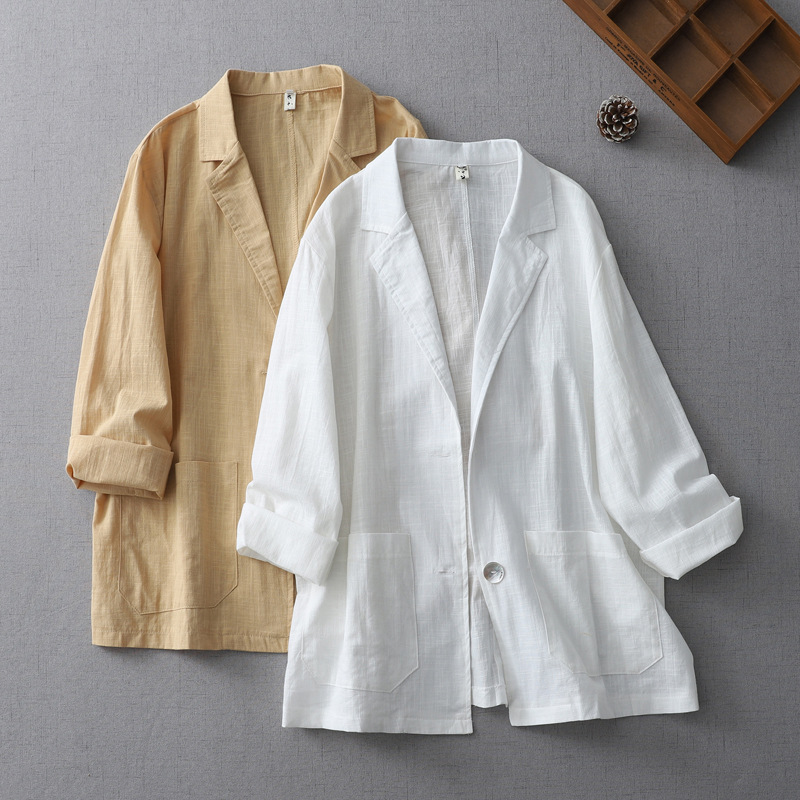 Autumn 2024 New Women's Suit Thin Jacket Casual All-match Solid Color Cardigan Top Loose Long Sleeve Small Suit Autumn 2024 New Women's Suit Thin Jacket Casual All-match Solid Color Cardigan Top Loose Long Sleeve Small Suit
