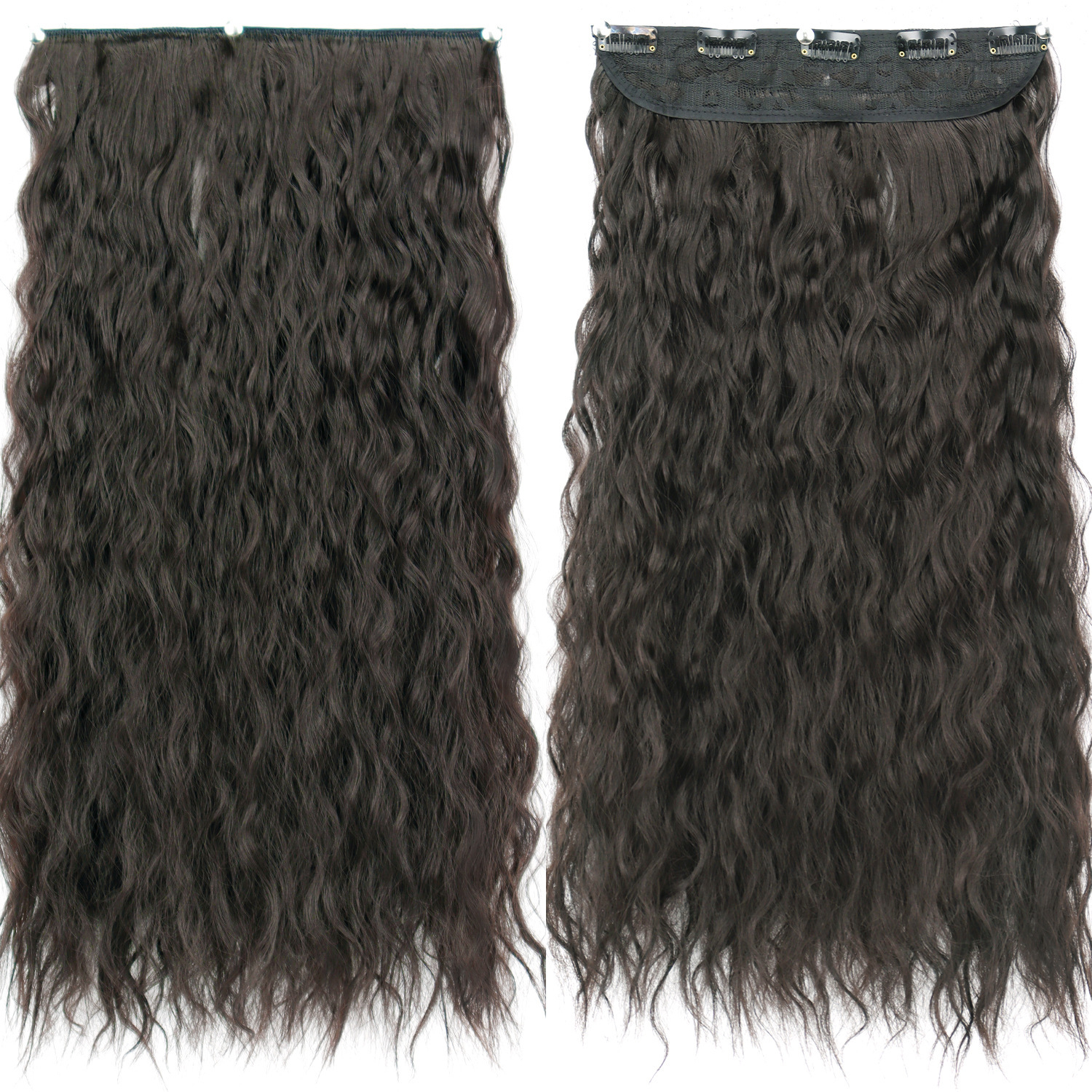 80CM maíz fijo extensión de cabello rizado natural esponjoso cabello rizado peluca de maíz