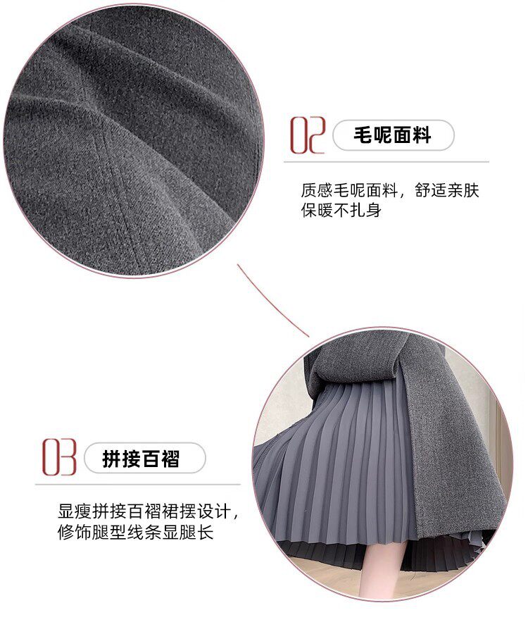 Chân váy vest dáng dài vừa, cạp cao, xẻ tà, xếp ly tôn dáng — màu xám, màu đen chi tiết 11