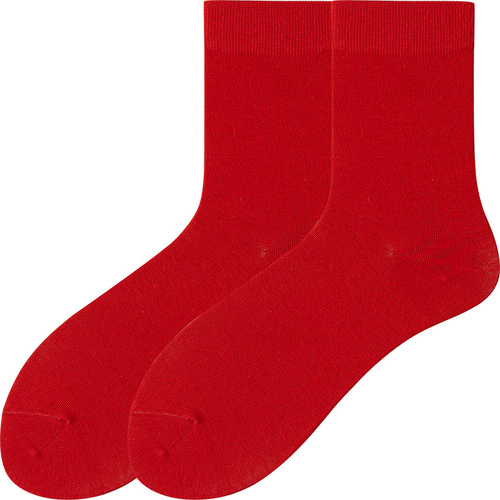 Red socks for men and women, suitable for spring and autumn, winter, mid-calf, cotton, wedding couple style, good luck snake year, individually packed