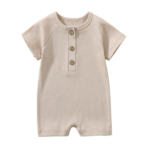 Baby clothes summer short-sleeved jumpsuit cotton thin newborn ins wind climbing clothes men and women baby clothes