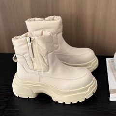 羽绒厚底雪地靴女2025新款冬季马丁短靴加绒防水防滑保暖面包棉鞋