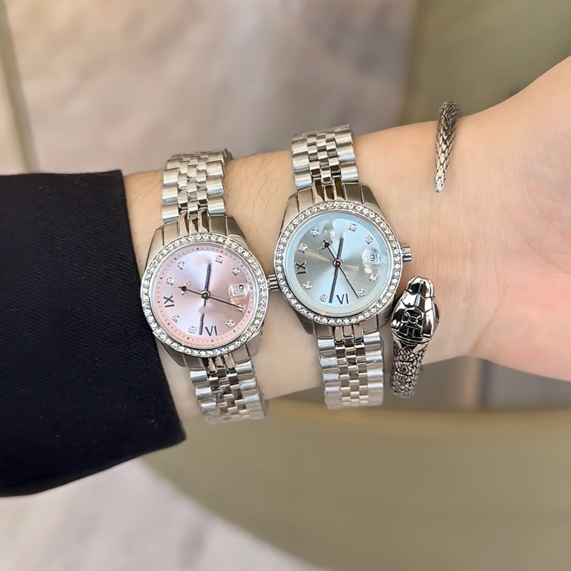 Dropshipping Empress Women's Watch Pink Dial Watch Women's Crushed Ice Blue Watch Dragon Fruit Purple White Moonlight Women's Watch