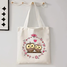 外贸跨境男女节日新年帆布包学生便携收纳手提包购物旅行单肩包