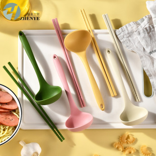 High Temperature Resistant All-in-one Silicone Kitchenware small size Soup Spoon Children Soup Spoon Supplementary Food Soup Spoon All-in-one Spoon Ramen Spoon