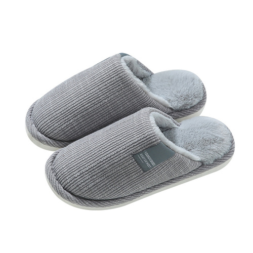 Men's Cotton Slippers Winter Indoor Home Use Soft Sole Thick Plush Slippers Warm Wholesale Bulk