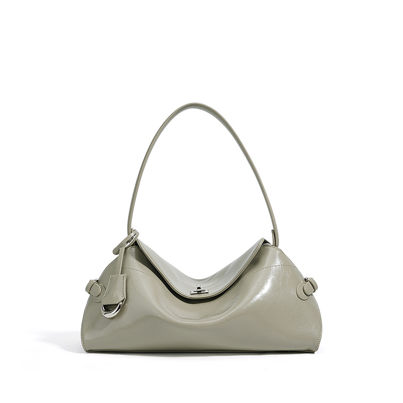 Premium Cowhide Shoulder Bag - French Niche Style Luxury Handbag For Women, Genuine Leather Underarm Bag For Commuting - Thumbnail 6