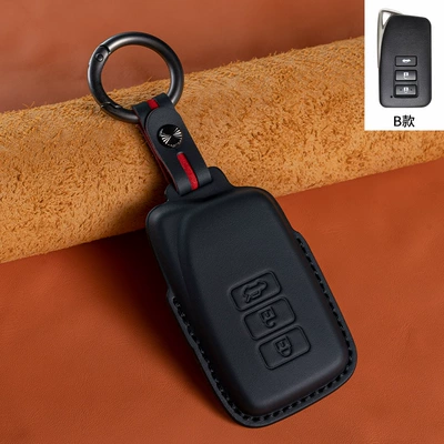 for first layer cowhide: Car key bag - type-b-black-3-keys