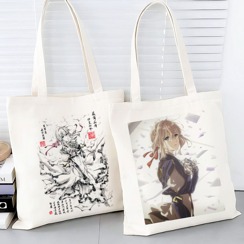 紫罗兰永恒花园帆布包薇尔莉特周边毕业学生补习大容量单肩手提袋