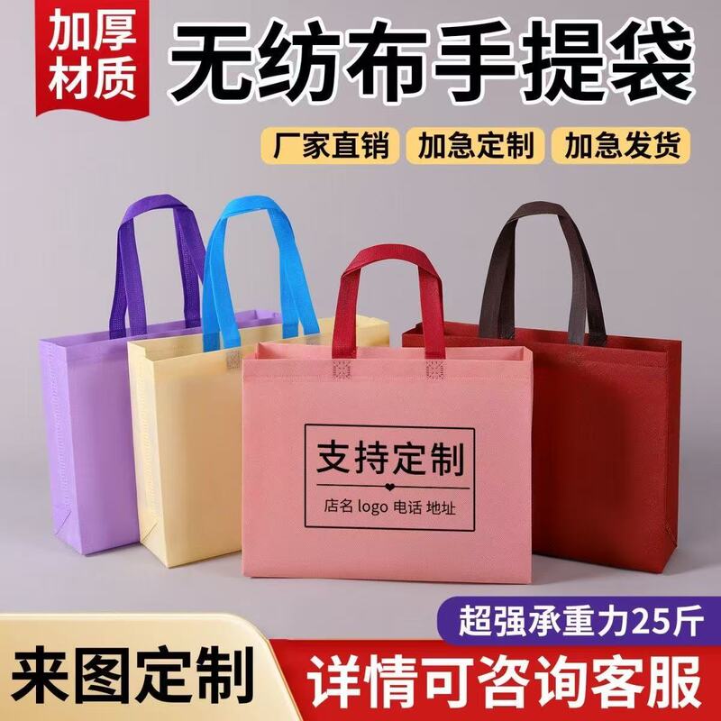 Customized Non-Woven Bags with Printed Logo for Clothing, Training, Education, Foreign Trade, General Merchandise, and Eco-Friendly Tote Bags