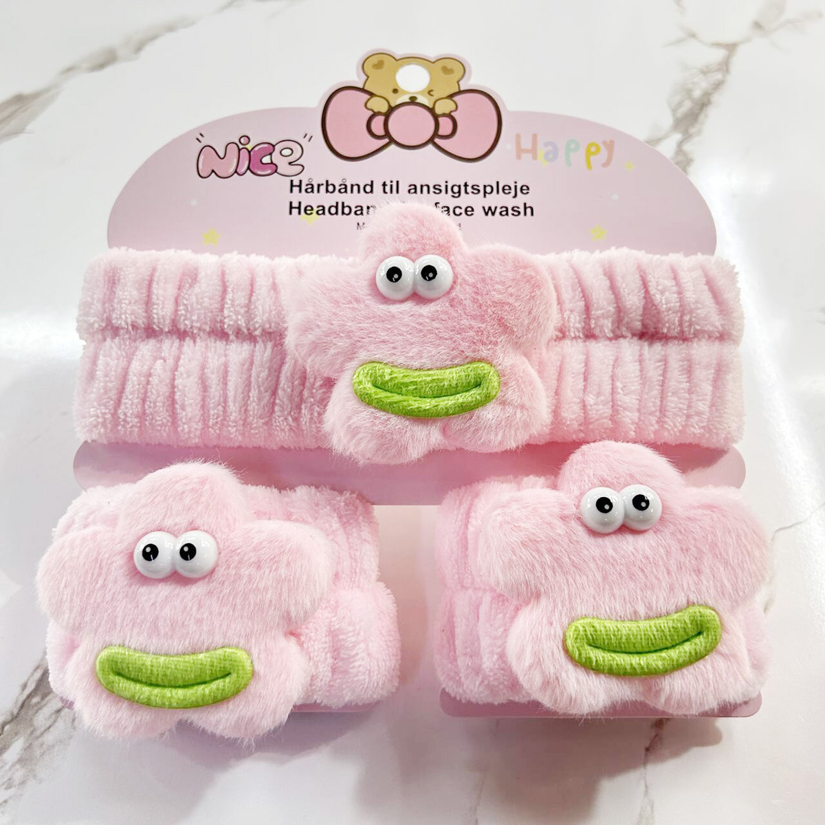 Banda de cabello de moda con tarjeta de papel dulce decoración de animales pequeños de peluche de lavado banda de cabello de dibujos animados correa de muñeca tridimensional