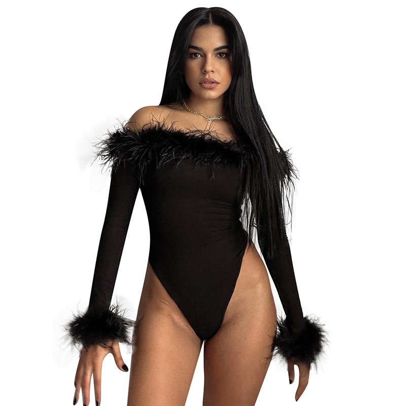 Body ajustado de manga larga con un solo hombro descubierto, estilo americano, con un diseño estético europeo y americano, top de manga larga moderno para mujer.