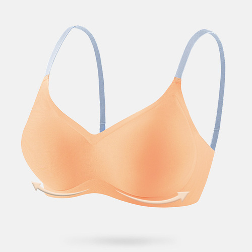 Matcha Girl Comfortable Seamless Latex Wireless Underwear Women's Small Breast Reducing Secondary Breast Push Up Sleeping Bra