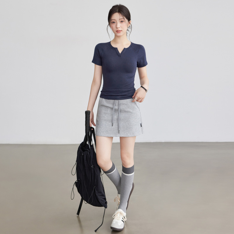 瑜伽服女2025新款运动短袖健身短袖快干跑步训练上衣紧身瑜伽套装|undefined