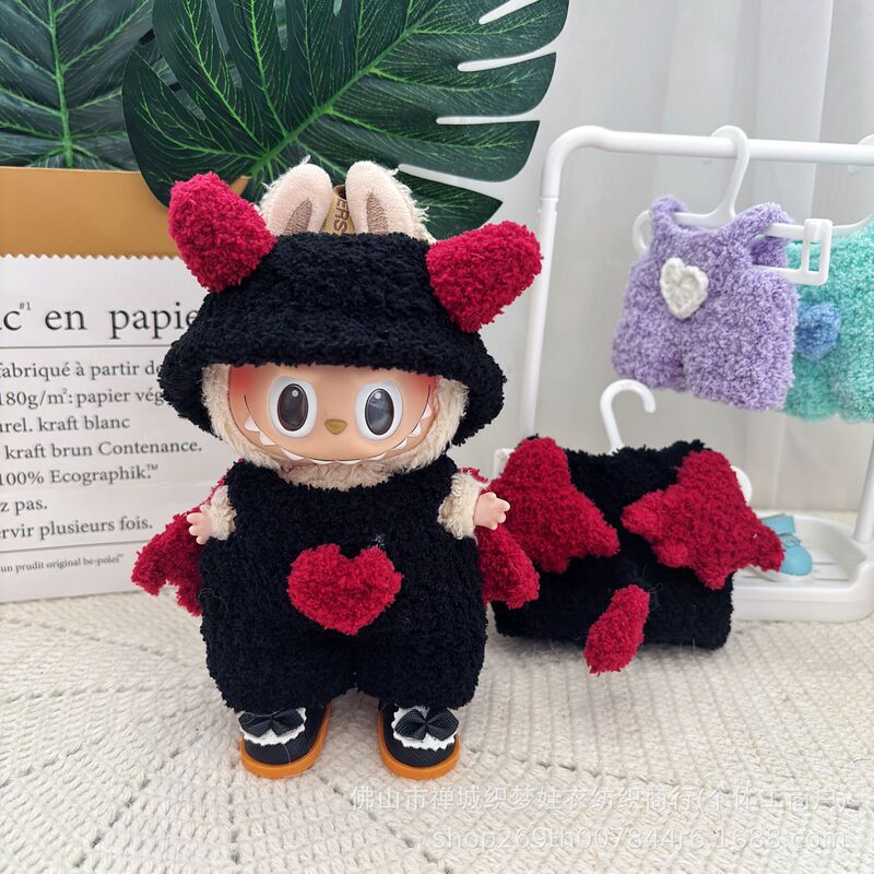 Labubu First and Third Generation Doll Clothes 17cm Heart-Warming Macaron Vinyl Face Labubu Doll Clothes Replacement