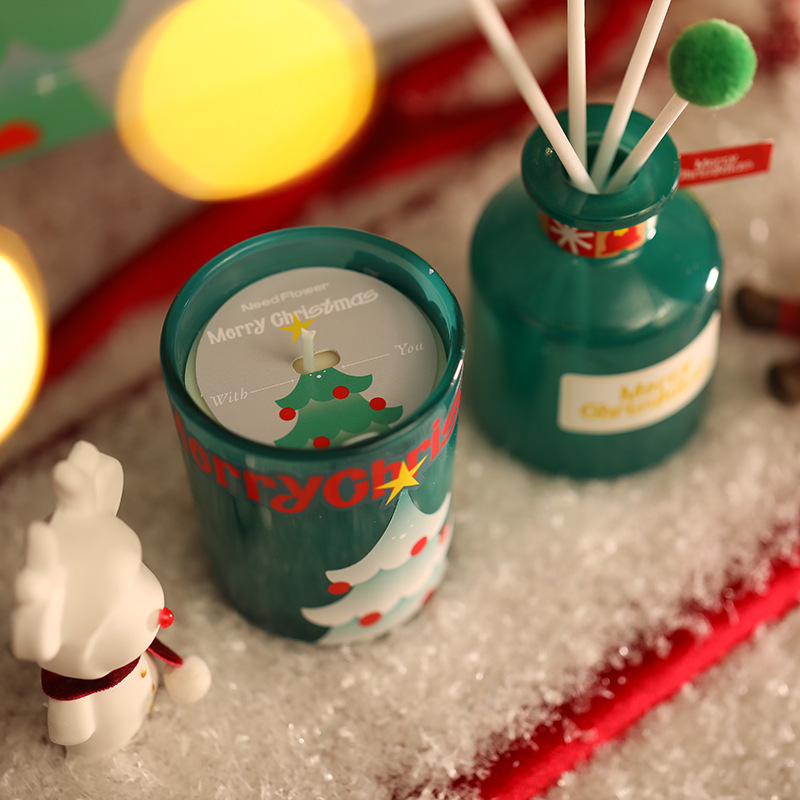 外国貿易クロスボーダークリスマスプレゼントギフトボックス火なしアロマキャンドル大豆ワックスクリスマス置物装飾プレゼント