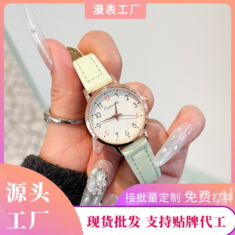 Girls' Exam Watch for Junior and Senior High School Students, Ins-Style Youthful Campus Look, Flattering for Students, Small Dial, Retro Mori Girl Style