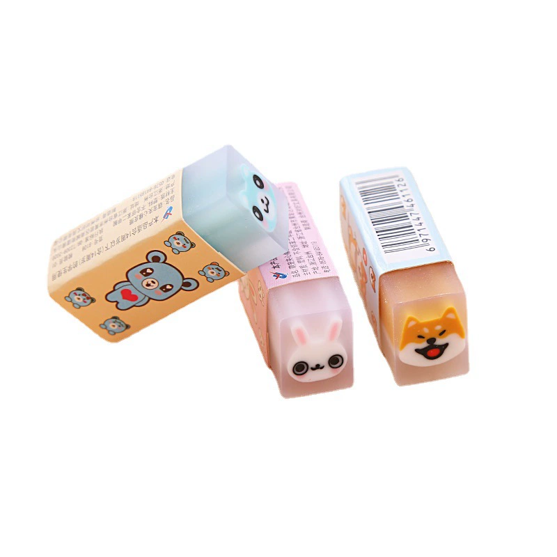 Cute Eraser (Meng) Pet Sandwich Rubber, Animal Faces, Creative Cuttable Design