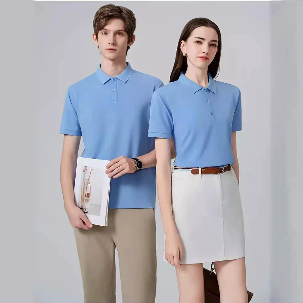 Рабочая одежда Поло рубашки с вышивкой логотипа предприятия с короткими рукавами и отворотом футболки для культурной рекламы
