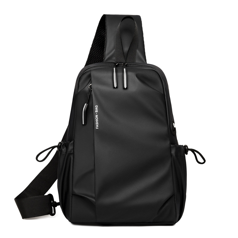 Men's Leather Chest Bag Casual Solid Color Shoulder Bag Crossbody New Style Backpack Trendy Waist Bag Crossbody Bag Wholesale