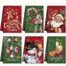 跨境热卖圣诞节日印花款毛巾超细纤维可吸水擦手巾支持来图定印