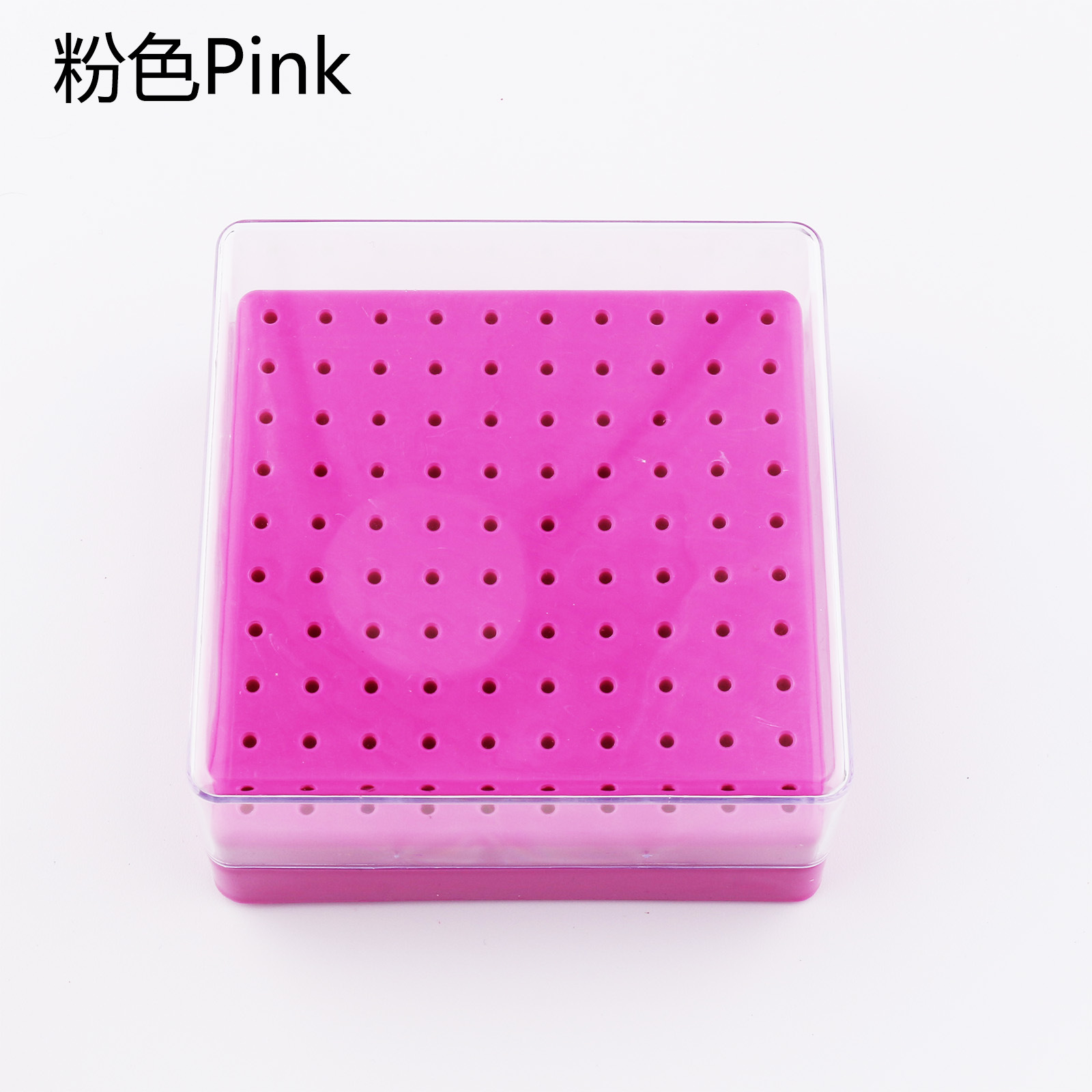 Nuevo pulizador de uñas 100 agujeros pulizador caja de almacenamiento broca caja de acabado caja de herramientas de uñas al por mayor