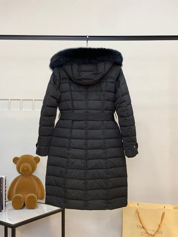 2025bb秋冬新款狐狸毛领白鹅绒羽绒服女中长款修身保暖外套|undefined