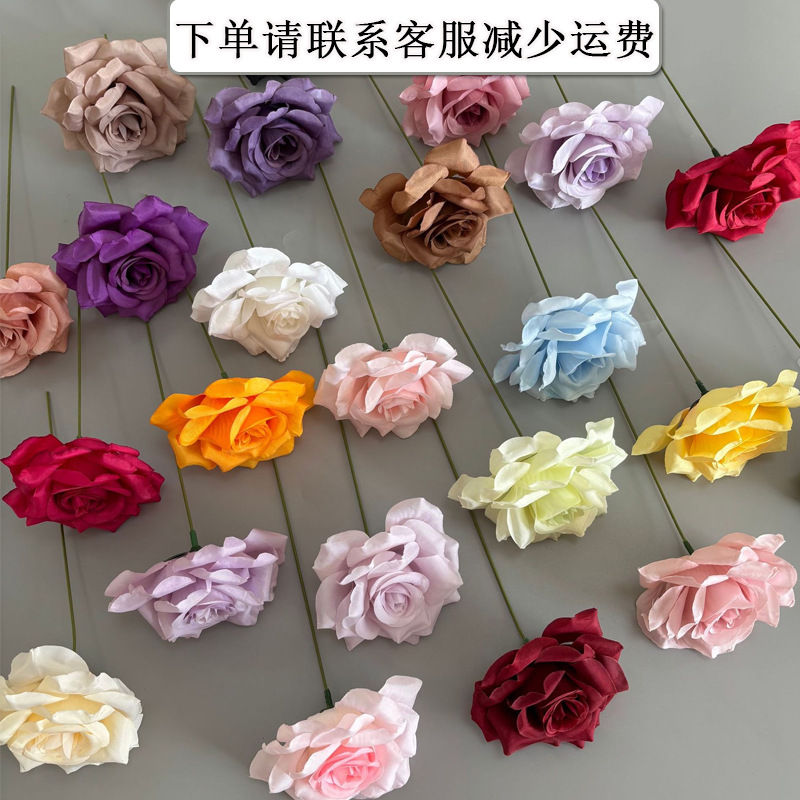 玫瑰花球插花花材 单支钻石玫花 婚礼仿真花 假花 玫瑰花瀑布