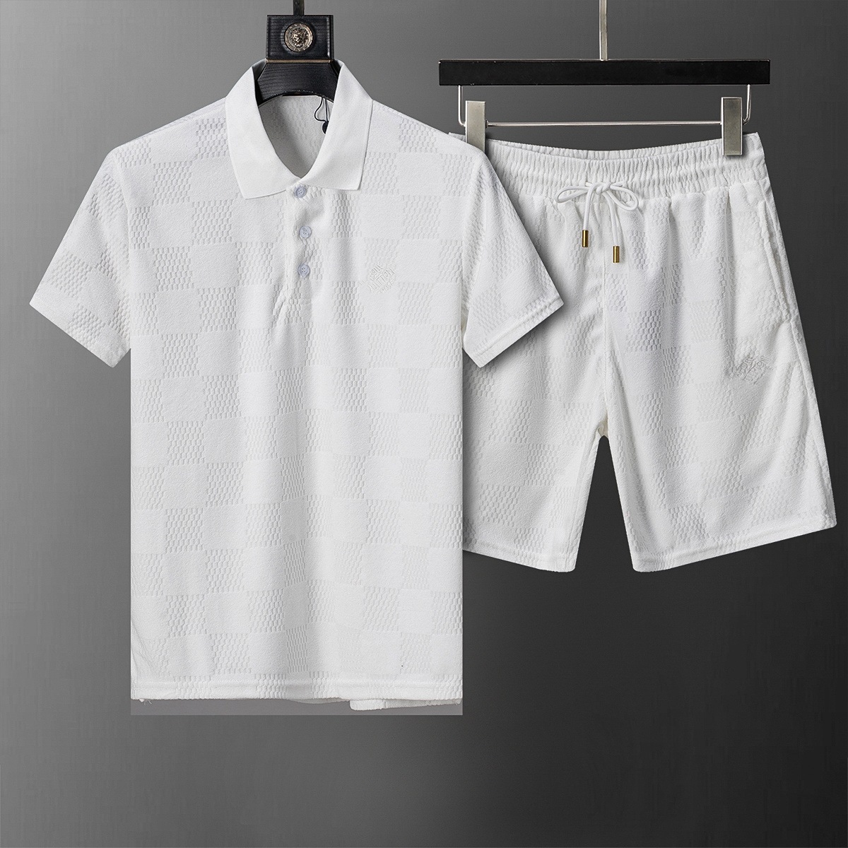 Cross-border versión correcta polo manga corta set de collar de verano clásico toalla de hombre bordado casual Europa y América explosión