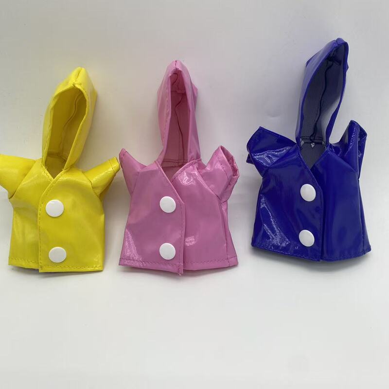 Hot-Selling 14cm Dog Raincoat Leather Jacket with Hidden Buttons, Labubu Accessories Collection in Stock Hot-Selling 14cm Dog Raincoat Leather Jacket with Hidden Buttons, Labubu Accessories Collection in Stock