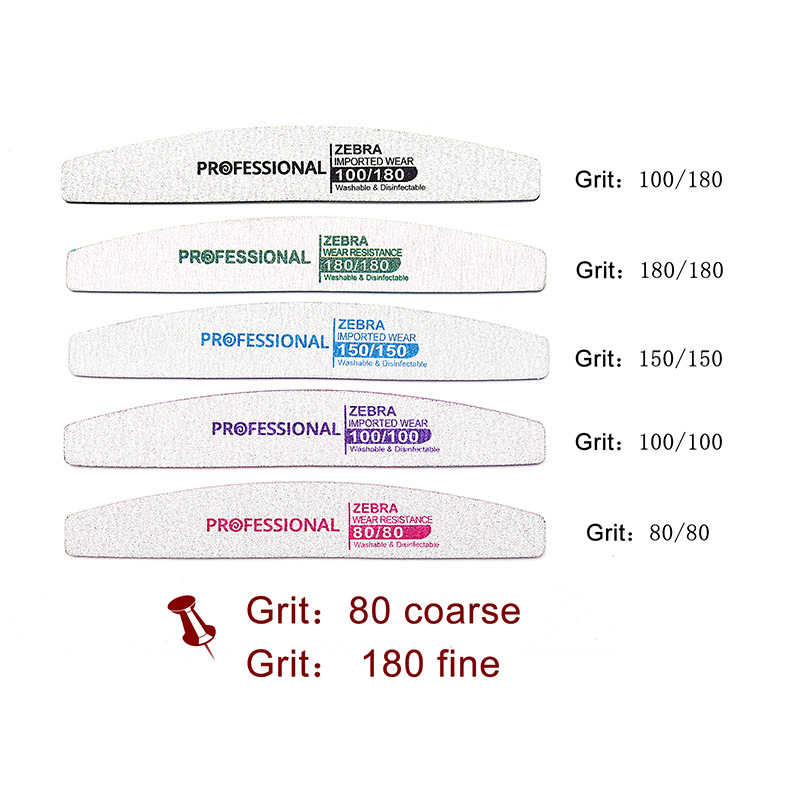 Importación de arena profesional de color doble cuchillo archivos de uñas de fricción de uñas herramientas de tira de pulido de 1.8 mm de espesor placa de goma image 3