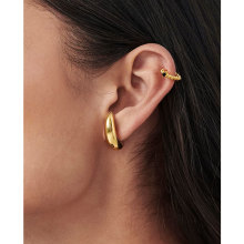 超酷金属霸气耳钉欧美ins冷淡风小众设计感光面水滴大耳钉银针234