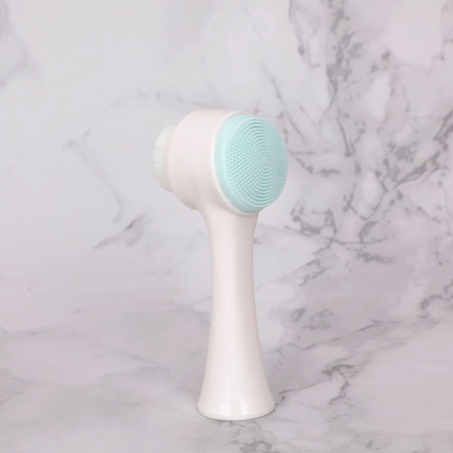 Cepillo de lavado facial de doble cara de pelo suave cepillo de silicona cepillo de lavado facial masaje manual cepillo de limpieza para eliminar los poros cepillo de lavado facial negro