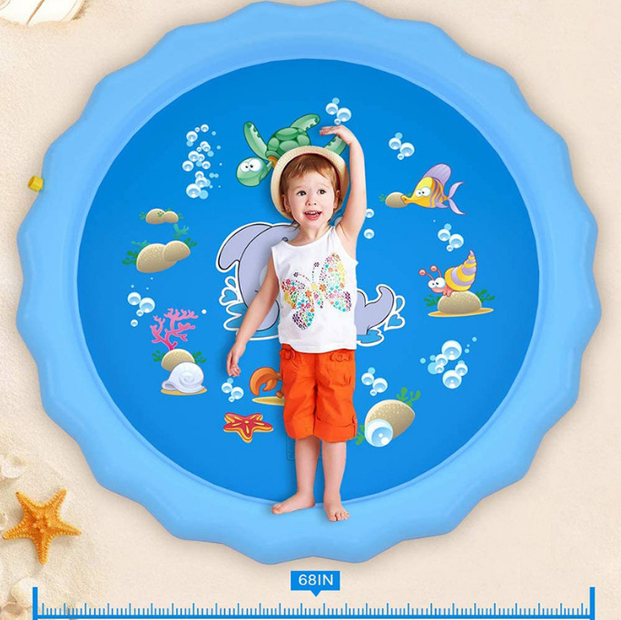 国境を越えた子供用スプレーマット、屋外用水スプレーマット、草原用子供用水マット、レタースプレーマット