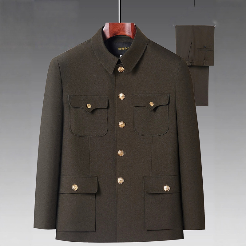 Men's Spring and Autumn Suit Set for Middle-Aged and Elderly, Dad and Grandpa Clothing, Authentic Republic of China Vintage Men's Formal Wear Men's Spring and Autumn Suit Set for Middle-Aged and Elderly, Dad and Grandpa Clothing, Authentic Republic of China Vintage Men's Formal Wear