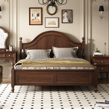 美式床实木床双人床主卧大床白蜡木简美家具纯1.8米现代简约实木
