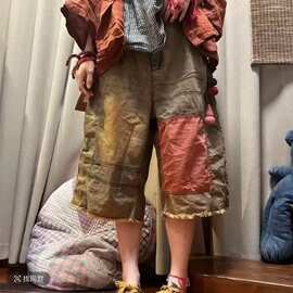 新款牛仔夏季做旧宽松百搭复古风2026七分裤毛边休闲裤女直筒韩版