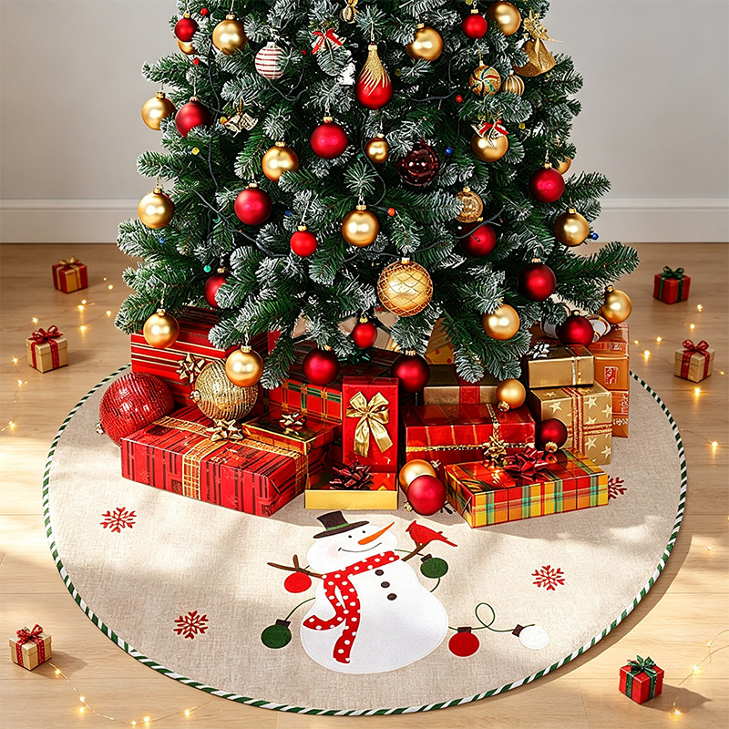 Comercio exterior transfronterizo nueva falda de árbol de Navidad copo de nieve alce felpa delantal de árbol de Navidad falda de árbol de Navidad decoraciones