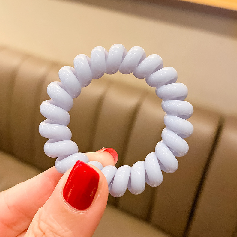 Boucle de ligne téléphonique de couleur bonbon, cheveux attachés de fille douce, bandeau en caoutchouc, cheveux en corde coréens simples et sans trace_voghion.com