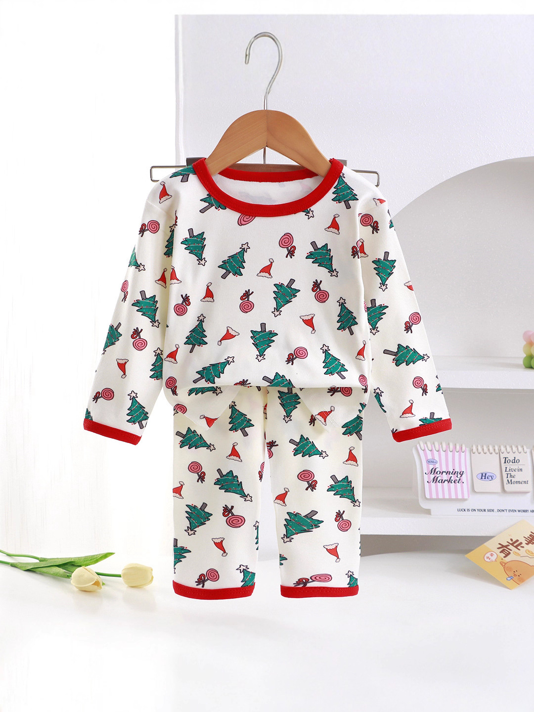 Ropa de Navidad para niños pijamas para niños niñas de terciopelo calentamiento ropa interior ropa de otoño pantalones de otoño ropa infantil al por mayor