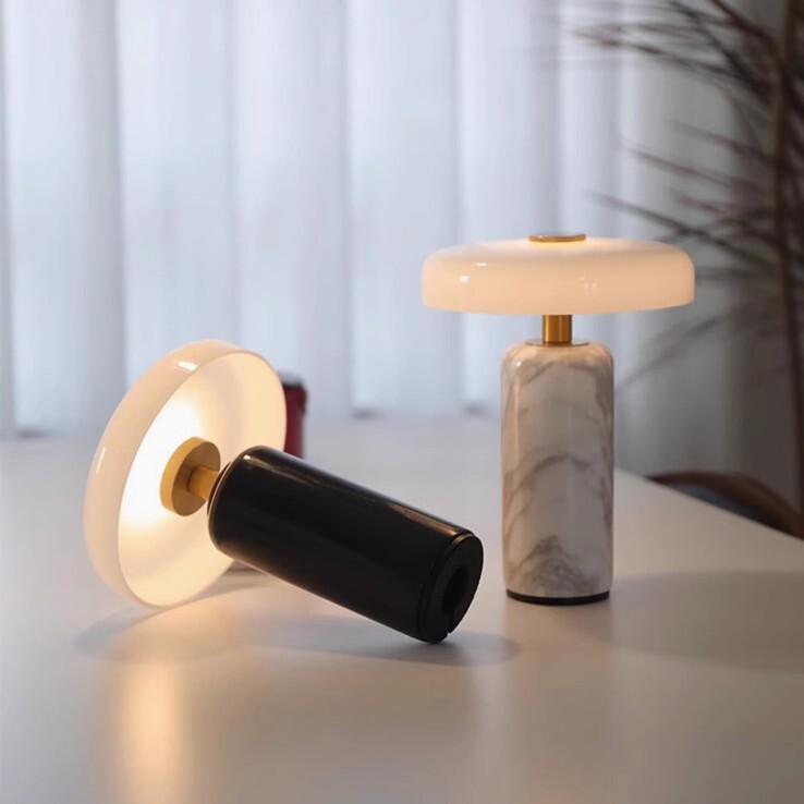 Cross-Border Danish Trip Carrara Rechargeable Marble Table Lamp Creative Bedroom Study Living Room Decorative Touch Lamp