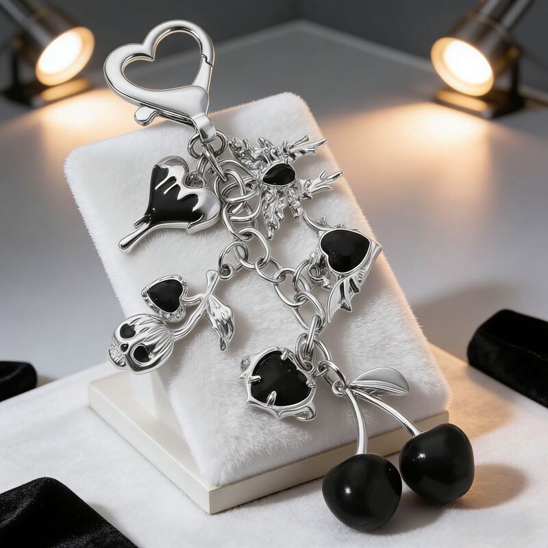 Minimalist Style Alloy Ribbon Bow Series French High-End Versatile Temperament Keychain Korean Style