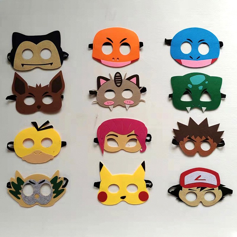 Dibujos animados para Niños dibujos animados fiesta rendimiento elfo fieltro máscara padre-hijo mascarada disfraz máscara de ojos decoración de la cara