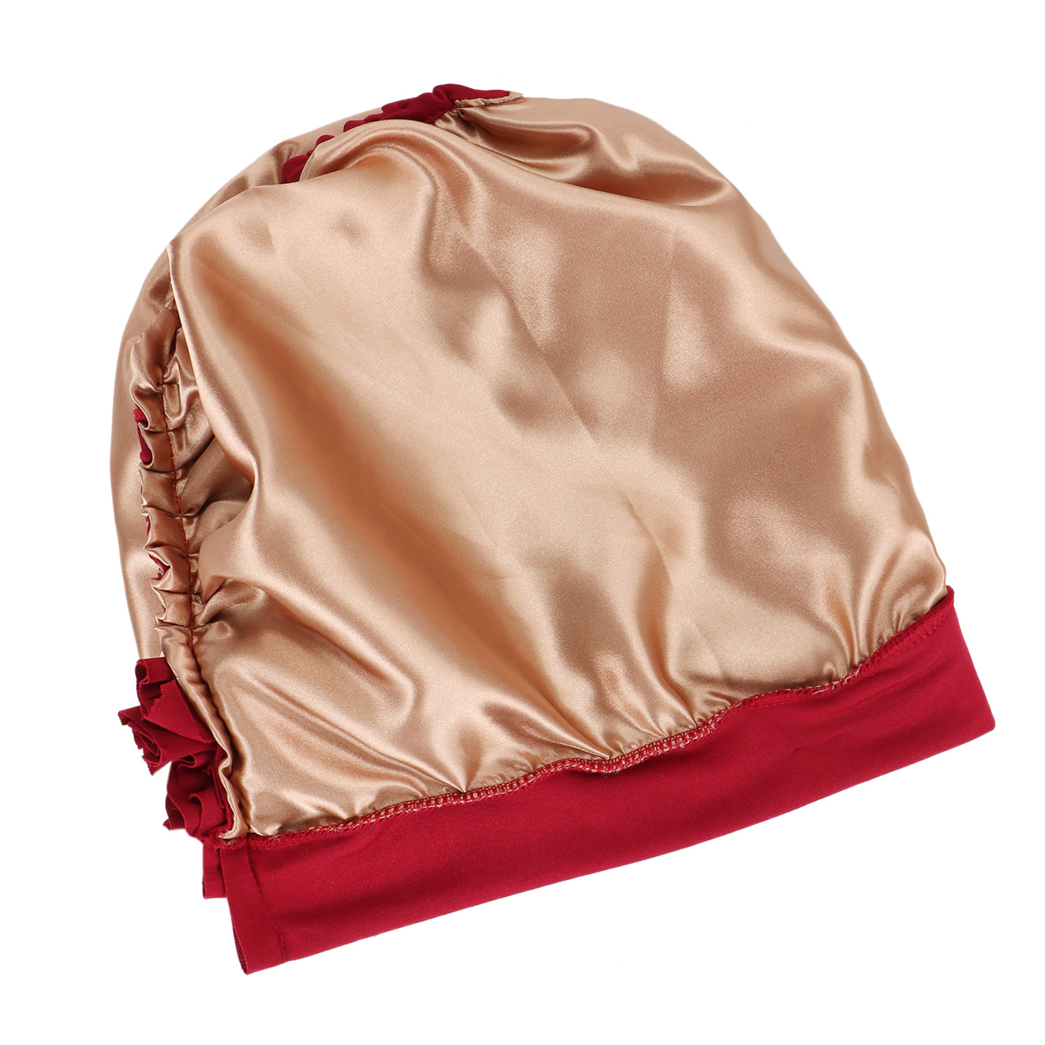 cappello turbante intrecciato foderato in raso tinta unita sulla fronte da donna doppia croce cappello pullover musulmano in stock_voghion.com
