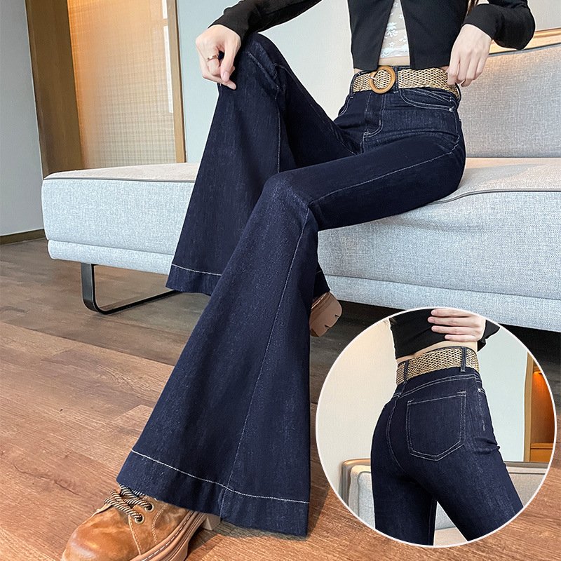 Loose-Fitting Fishtail Flared Jeans for Women, 2026 Spring and Autumn Trendy Cartoon-Style Leg-Lengthening Wide-Leg Pants