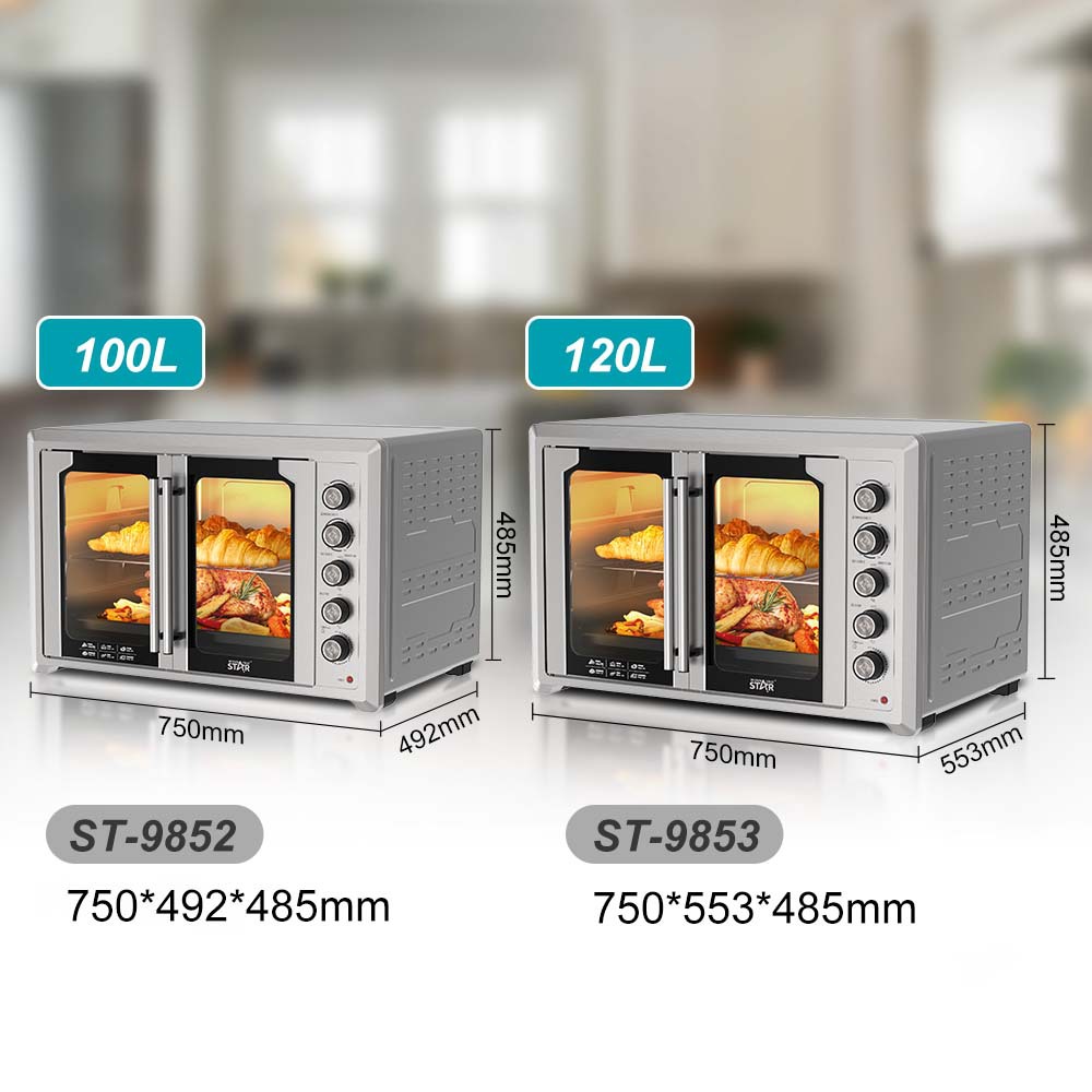 Winning star cross-border 100/120L horneado pollo asado pizza hogar acero inoxidable puerta a puerta horno francés