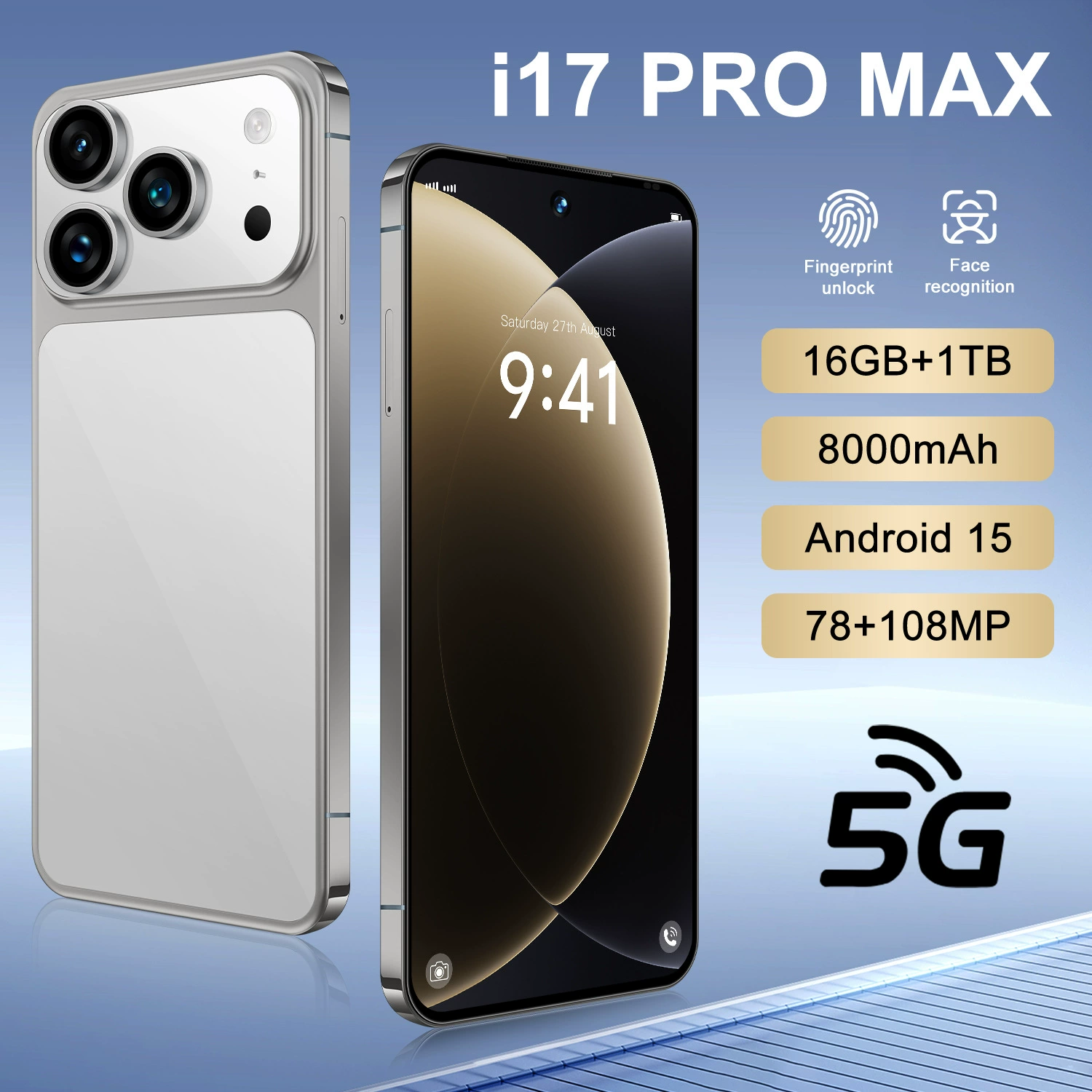 Smart mobile phone, intel core i17, 17promax, 7.3 inch, wide screen, Android